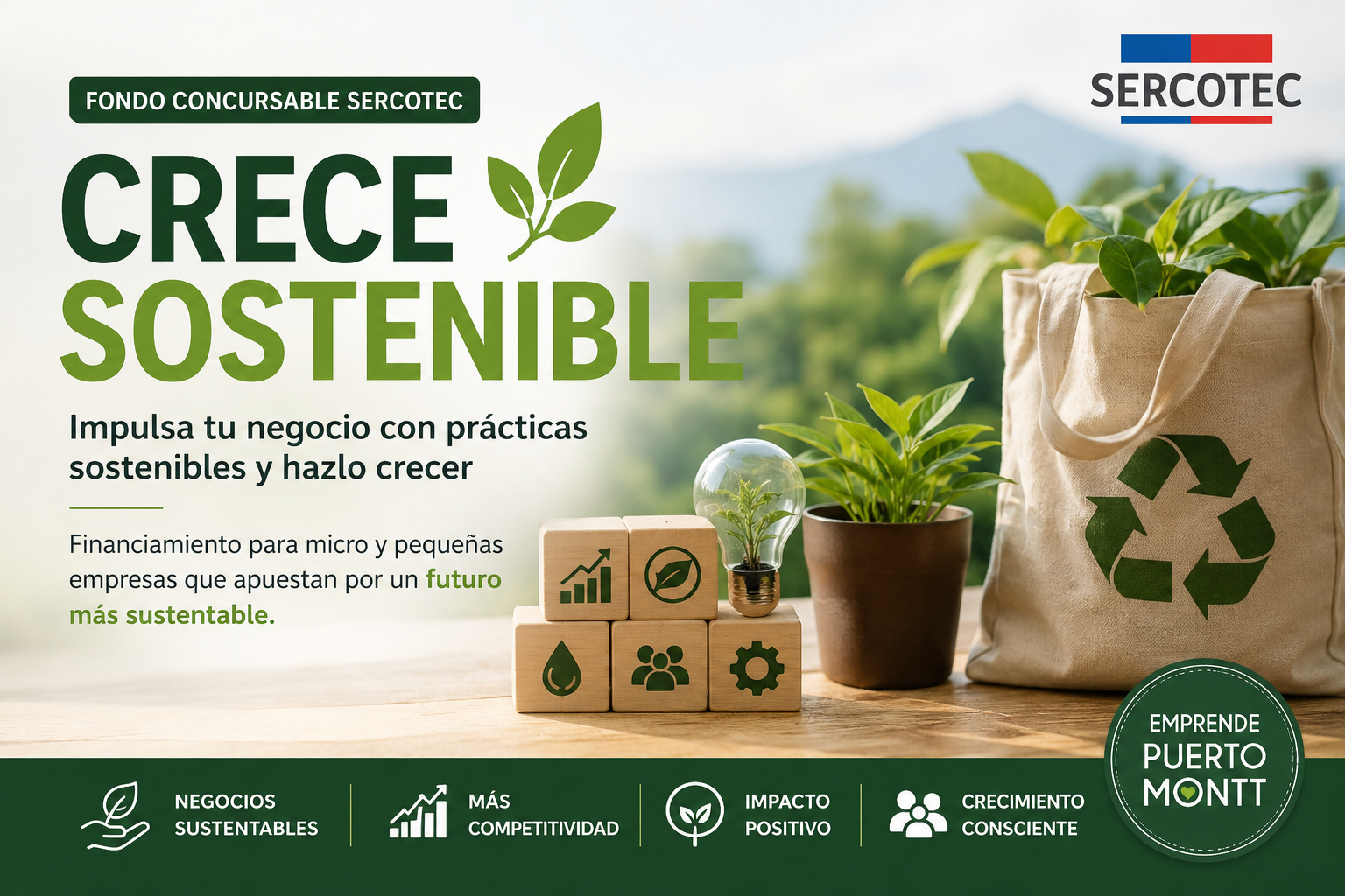 Crece Sostenible Sercotec 2026: financiamiento para negocios que quieren producir de forma más sustentable